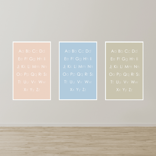 Alphabet | Abecedario - upper & lowercase - Green or Blue or Pink (1pc) DIGITAL