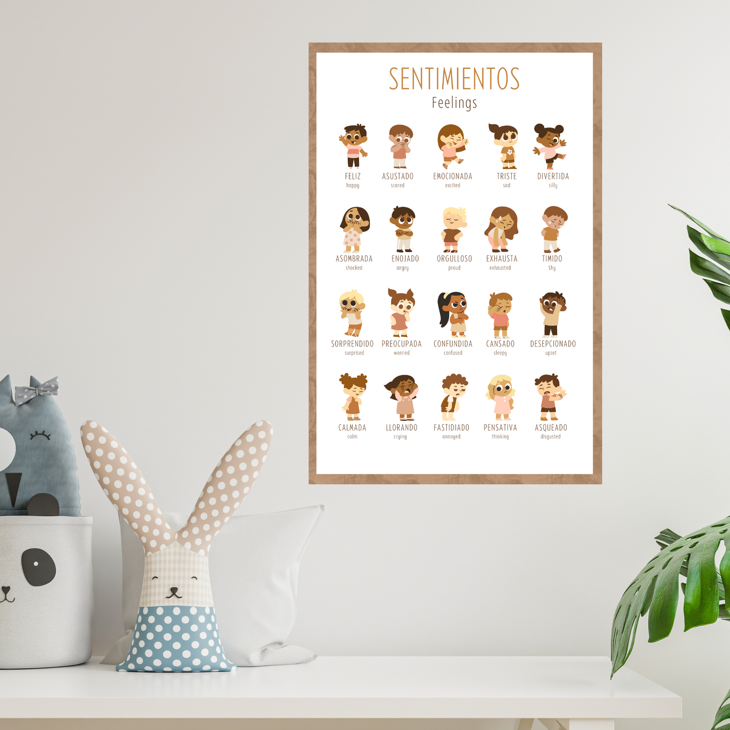 Los Sentimientos/ Feelings educational poster - bilingual - DIGITAL