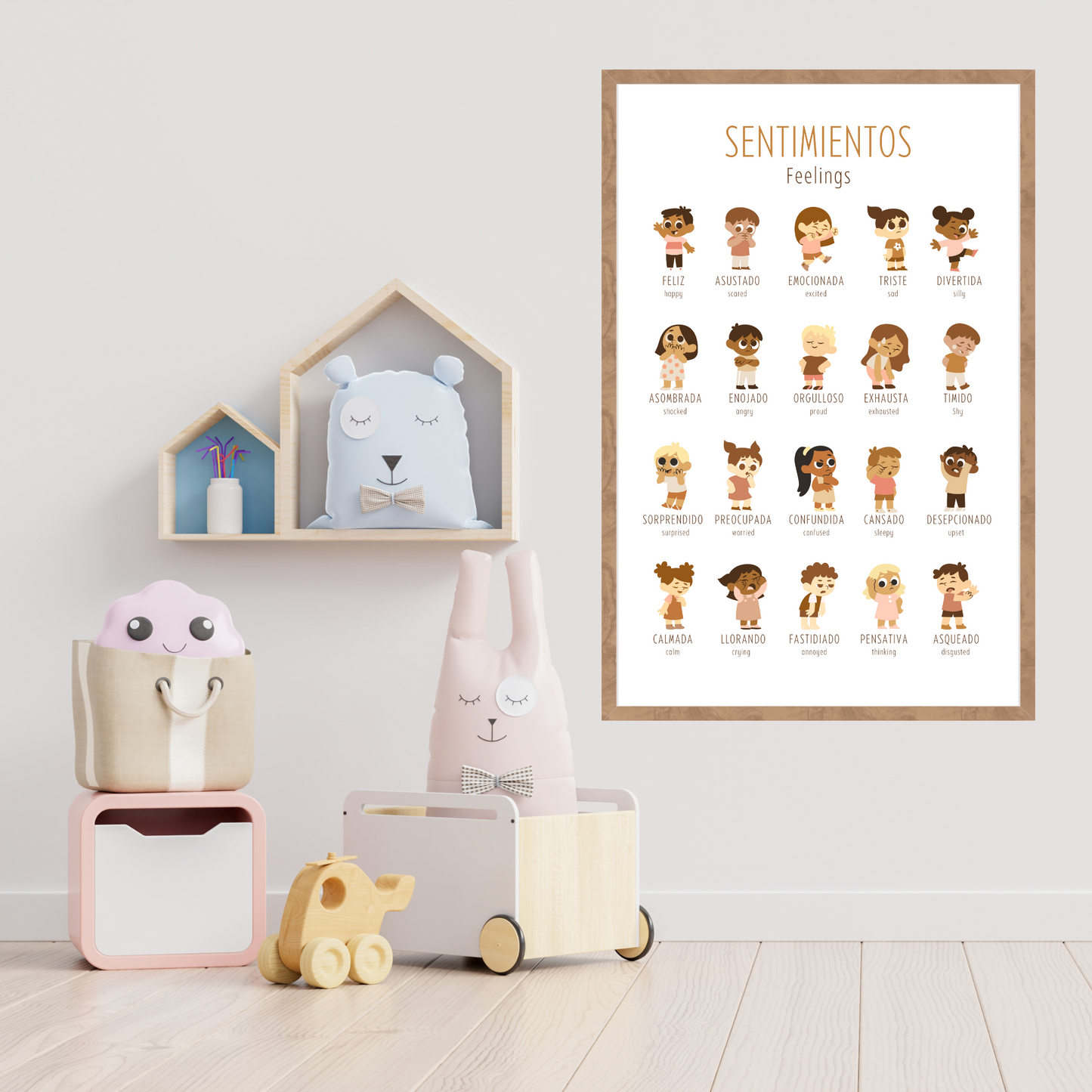 Los Sentimientos/ Feelings educational poster - bilingual - DIGITAL